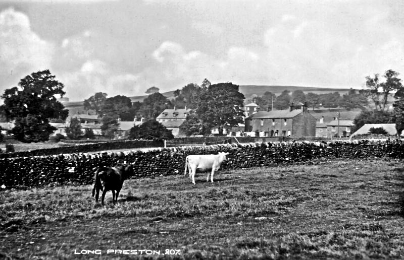 Long Preston - Back Lane.jpg - View of Long Preston from Back Lane  ( Date not known ) 